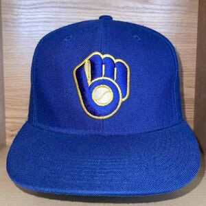 Vintage Milwaukee Brewers Hat New Era 7 1/8 Fitted 5950 Diamond Pro Wool MLB Cap